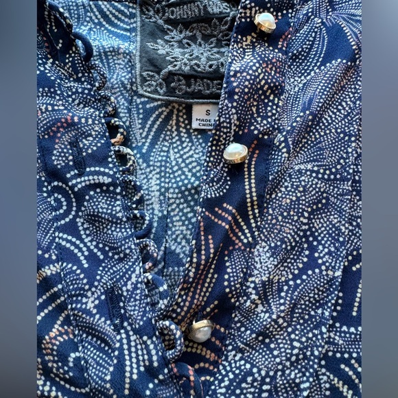 Johnny Was Jade Venus Peasant Blouse 100% Silk Size Small - Picture 7 of 10